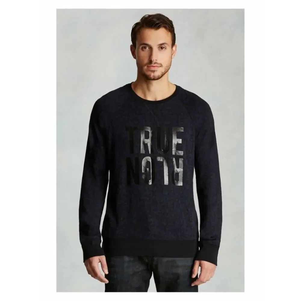 True Religion Raglan crew neck leopard sweatshirt sweater Red tawny M